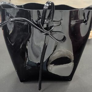 Mansur Gavriel Patent Black Mini Bag